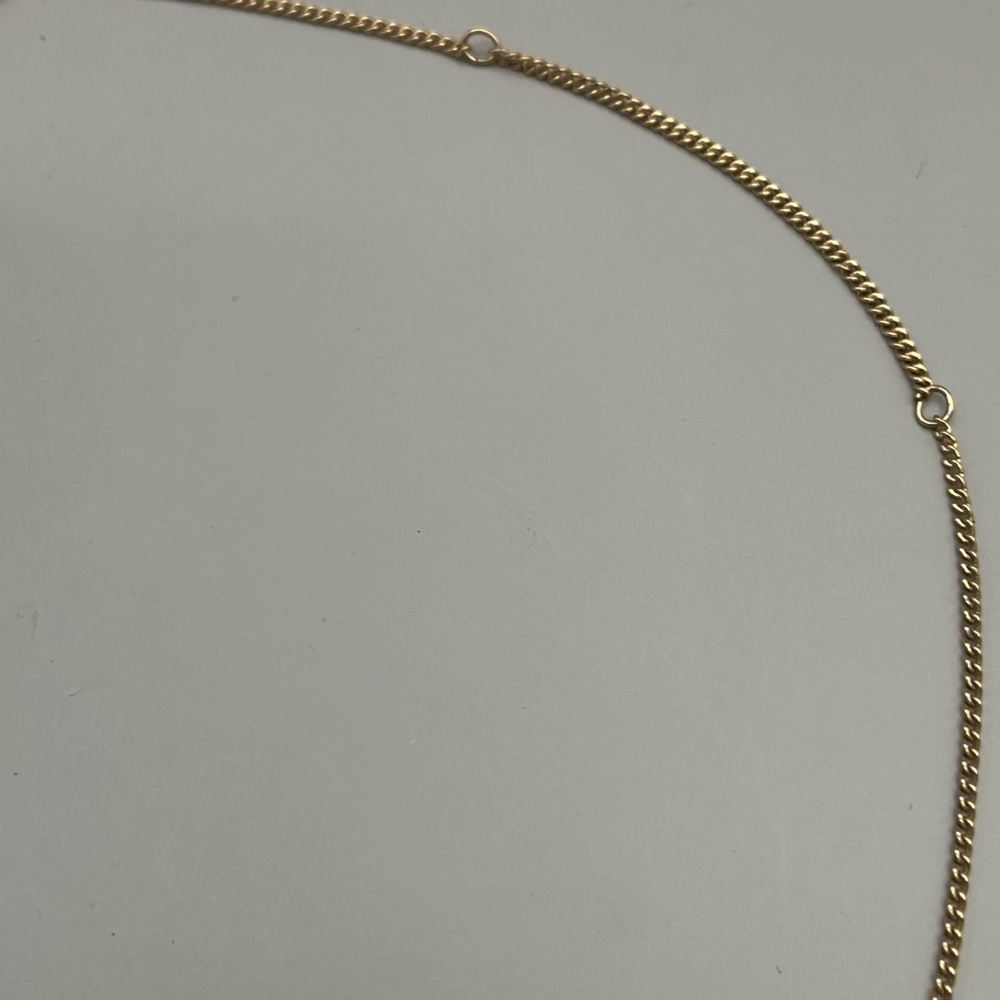 Gold Teardrop Necklace with Green Gemstone Pendant - Picture 3 of 4